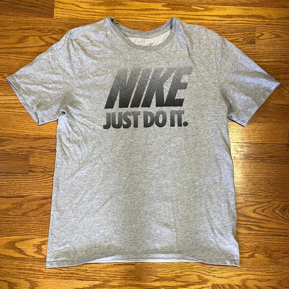 Nike Heather Gray Tee with Bold Logo